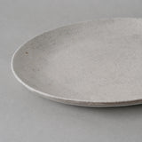 大橋睦｜灰釉 楕円皿　大